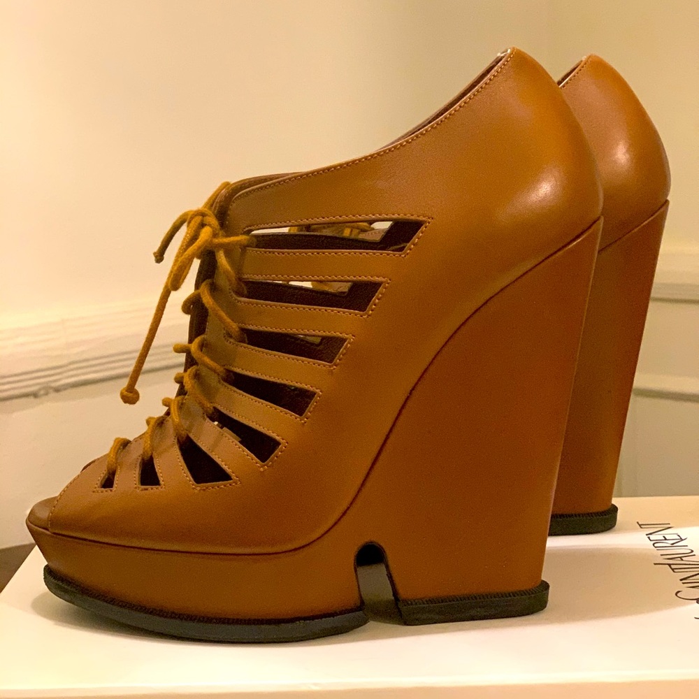 BRAND NEW YSL Hortense Leather Wedge
